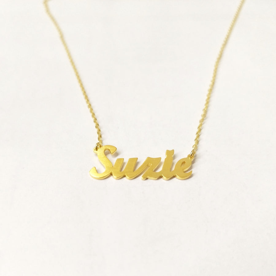 Name Necklace - Matte Gold Finishing