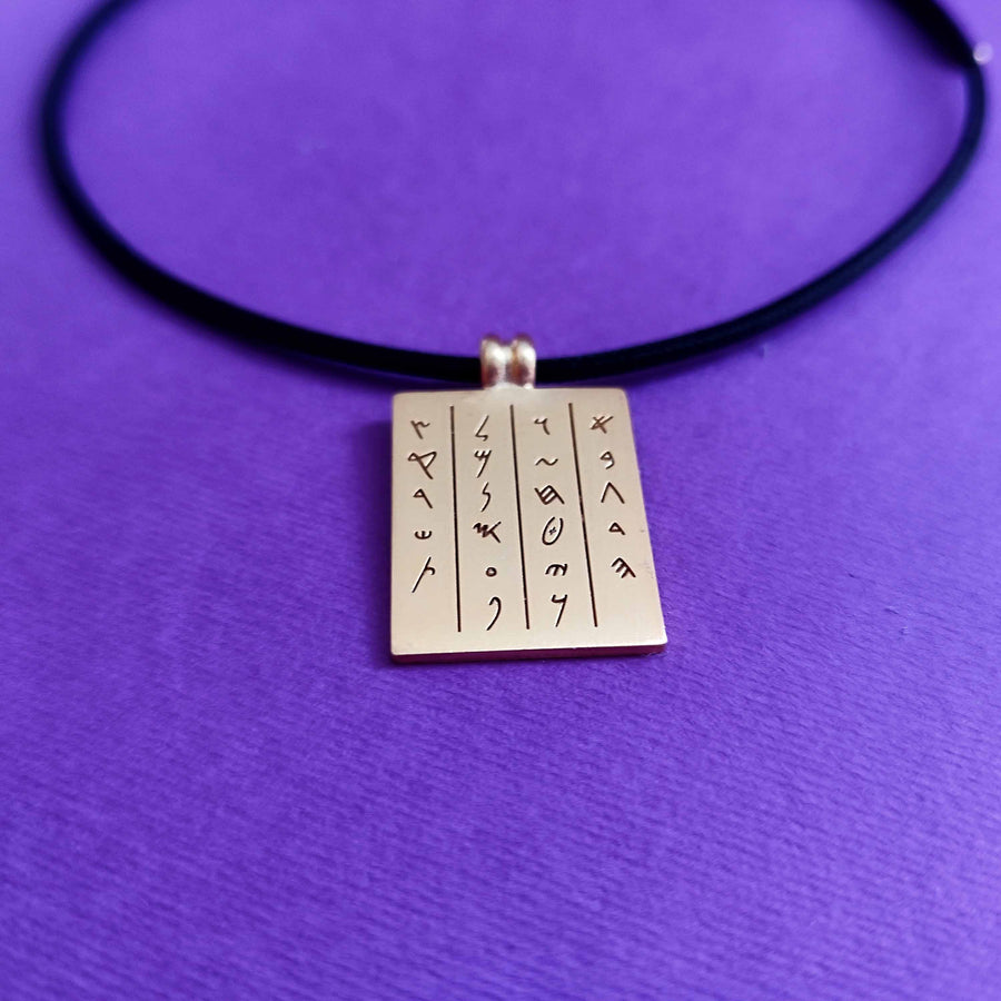 Phoenician Alphabet Tablet Pendant Choker