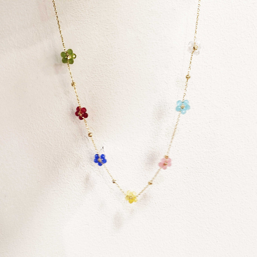 Floral Charms Gold Necklace 