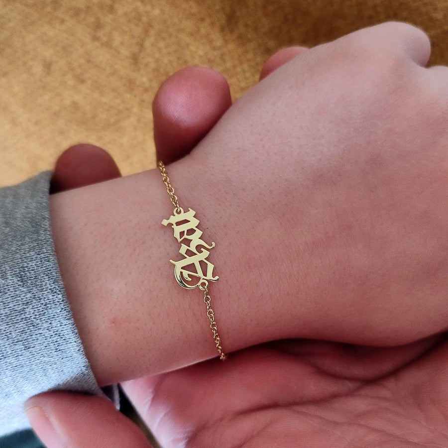 18k gold bracelet for boys with name