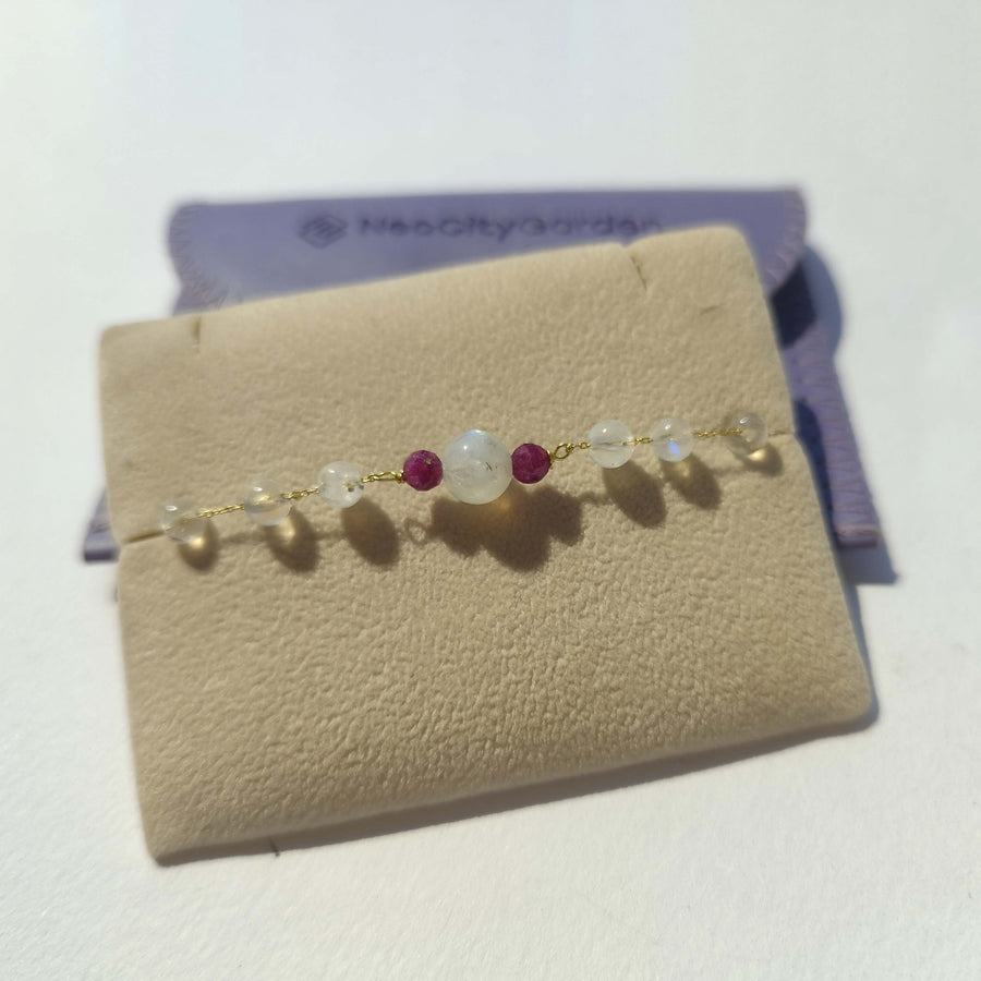 moonstones and ruby bracelet