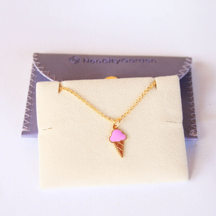 Ice Cream Cone Pendant Necklace