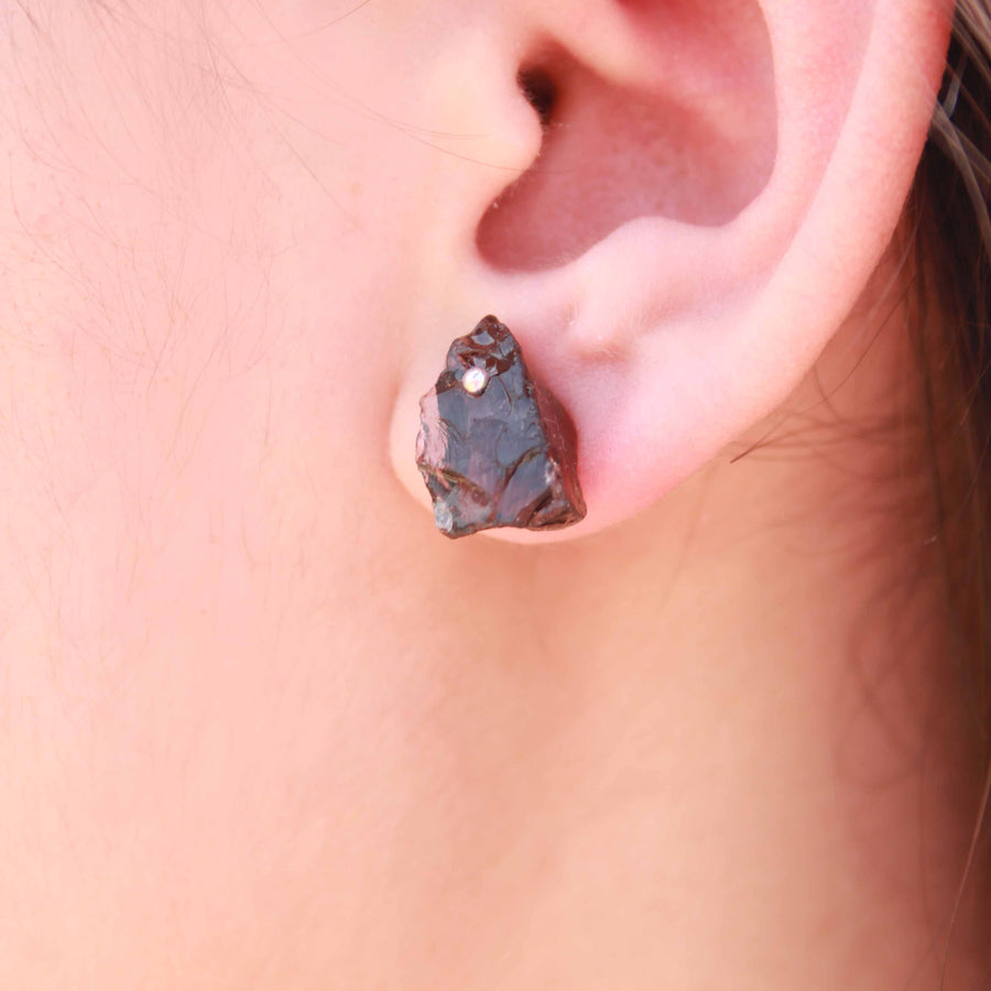 Black Topaz Stud