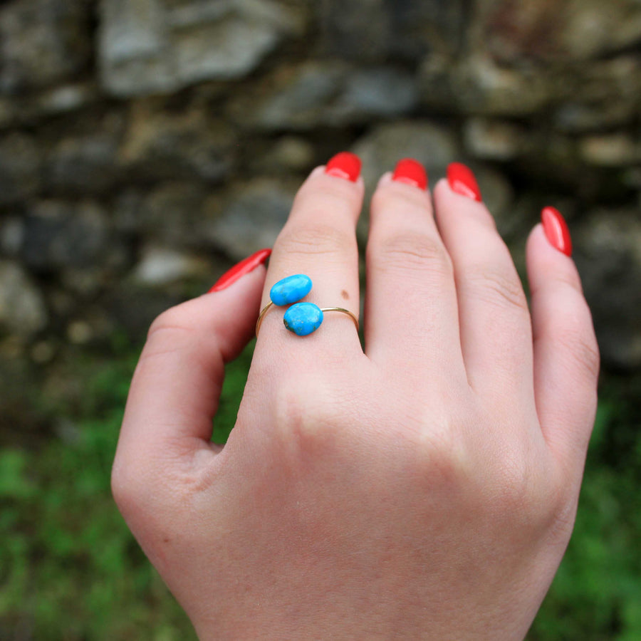 Turquoise Stones Ring 18K Gold