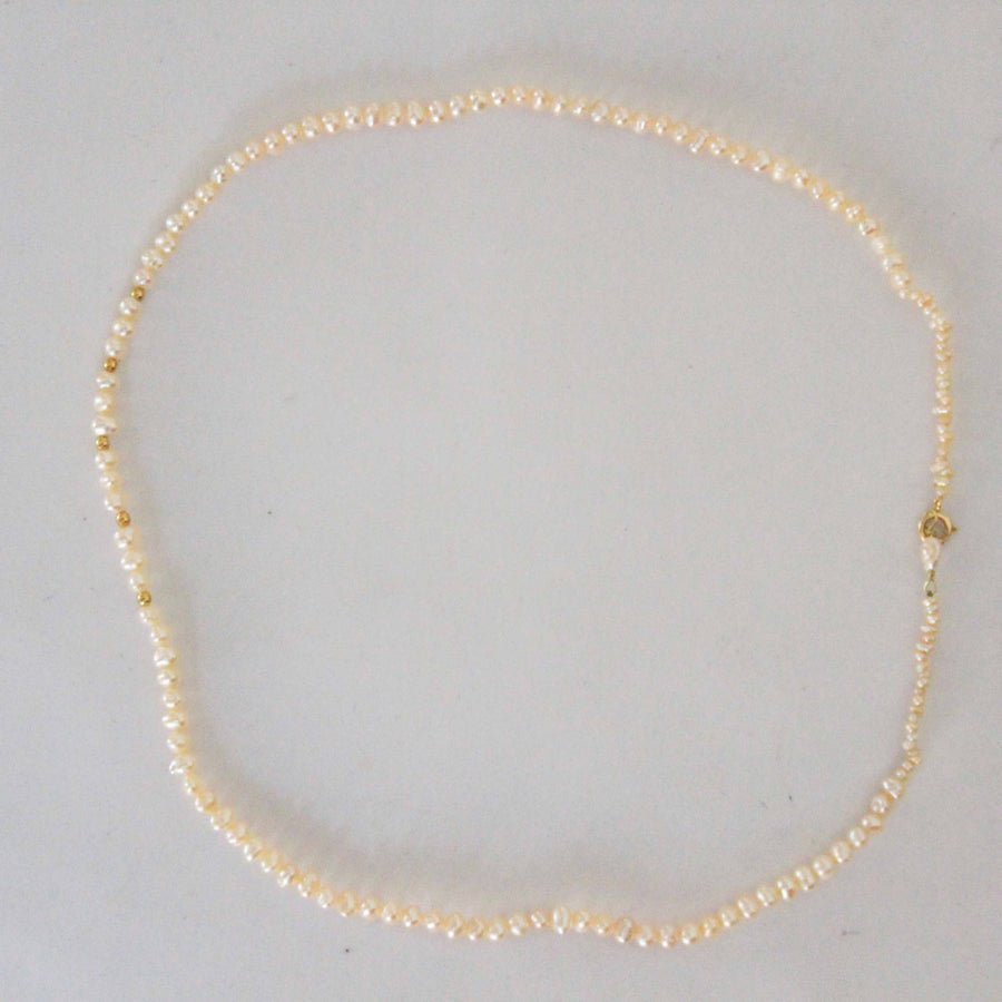 Pearl Seeds Choker Necklace 18K Gold