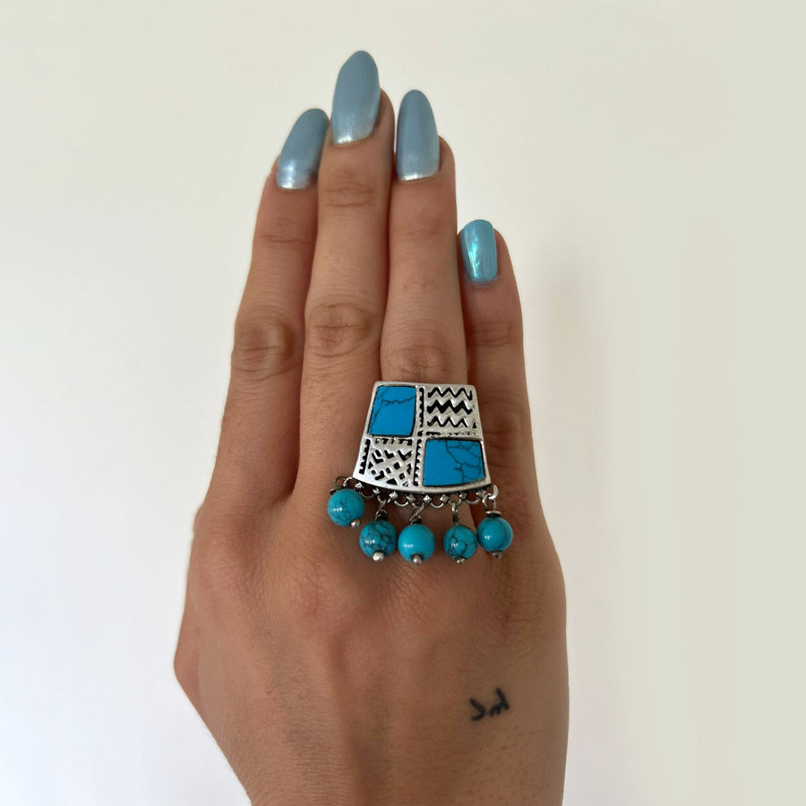 Turquoise Silver Ring - A Statement Ring for Women