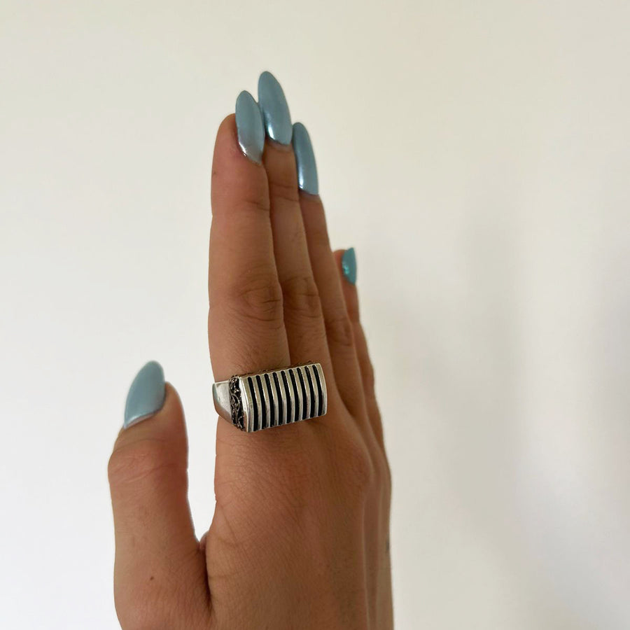 Geometric Silver Ring