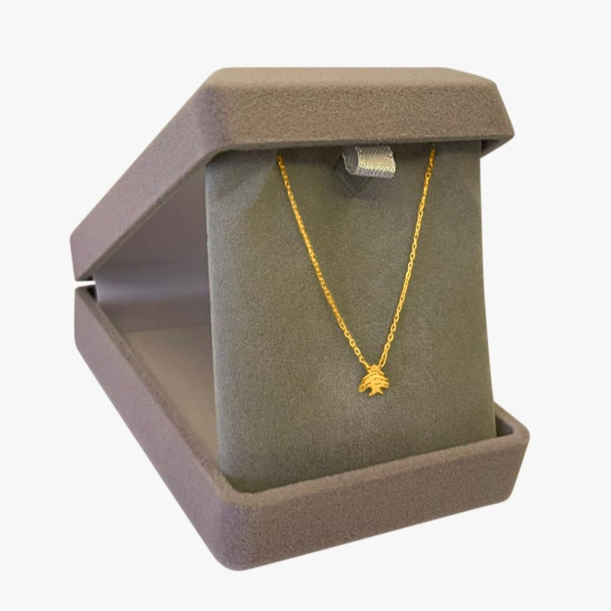 Cedar Tree Necklace | Minimalistic Cedar Tree Necklace | Small Cedar Pendant Necklace in 18K Gold | Lebanese Cedar Tree Pendant | NeoCityGarden
