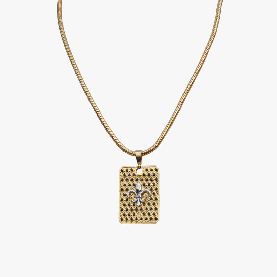 Gold Fleur de Lis Necklace | Fleur-de-Lis Pendant Necklace | French Royalty Pendant | NeoCityGarden