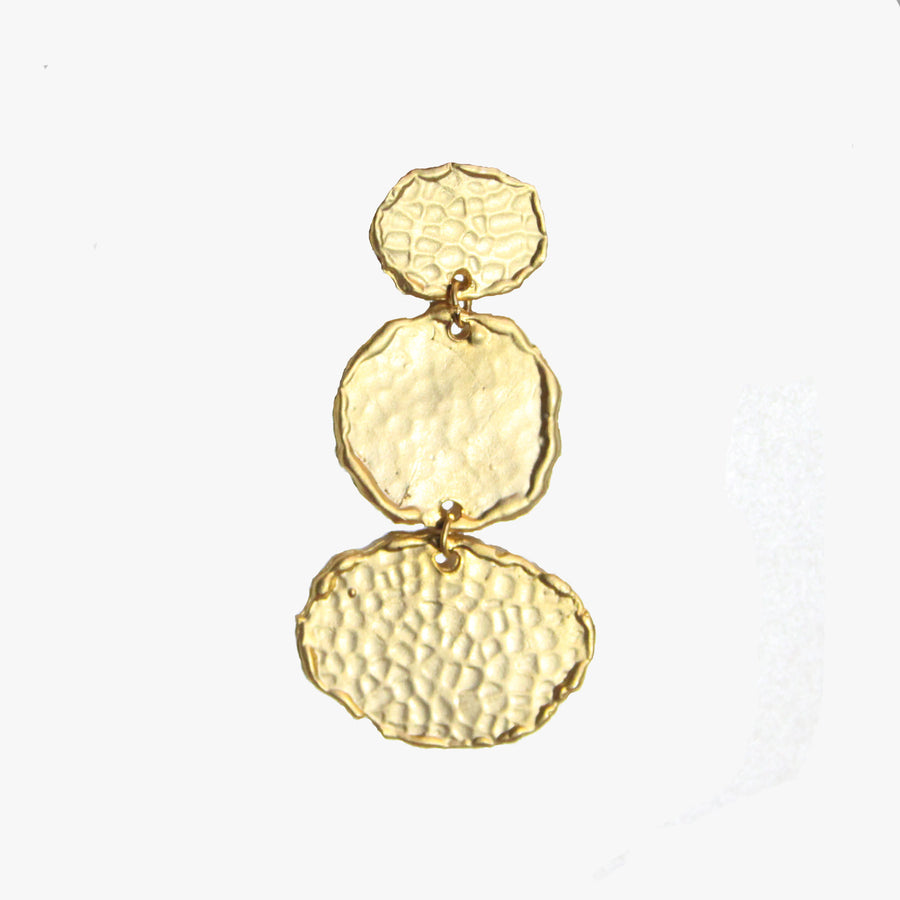 Hammered Gold Drop Earrings