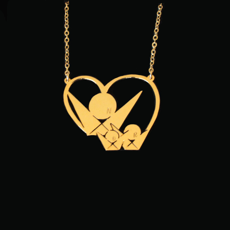 Heart Necklace for Mom | Mother Children Necklace Gold | Mother Heart Necklace | Custom Name Pendant | 24K Gold Jewelry | 24K Gold Pendant | 24K Gold necklace | 18K Gold Jewelry | 18K Gold pendant | 18K Gold necklace | NeoCityGarden