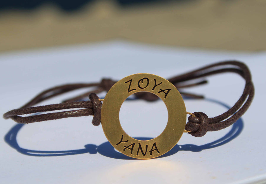 Personalized Gold Washer Bracelet - For Men and Women