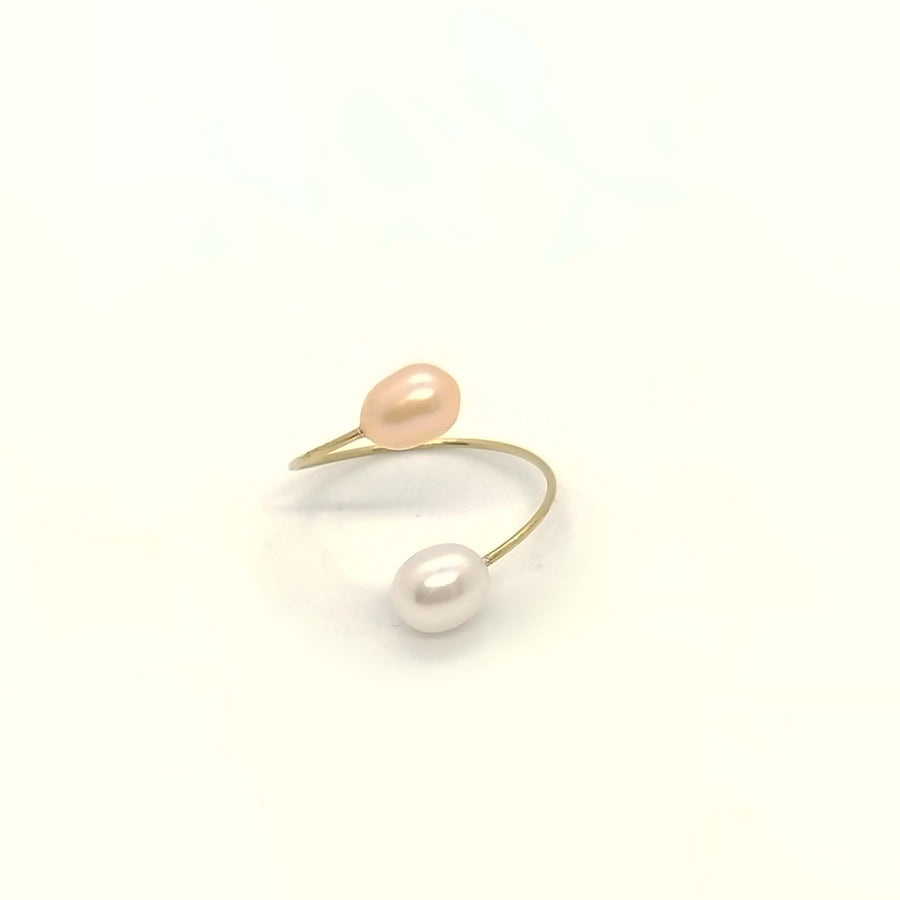 natural pearl ring | pearl ring gold | pink pearl ring | dainty pearl ring