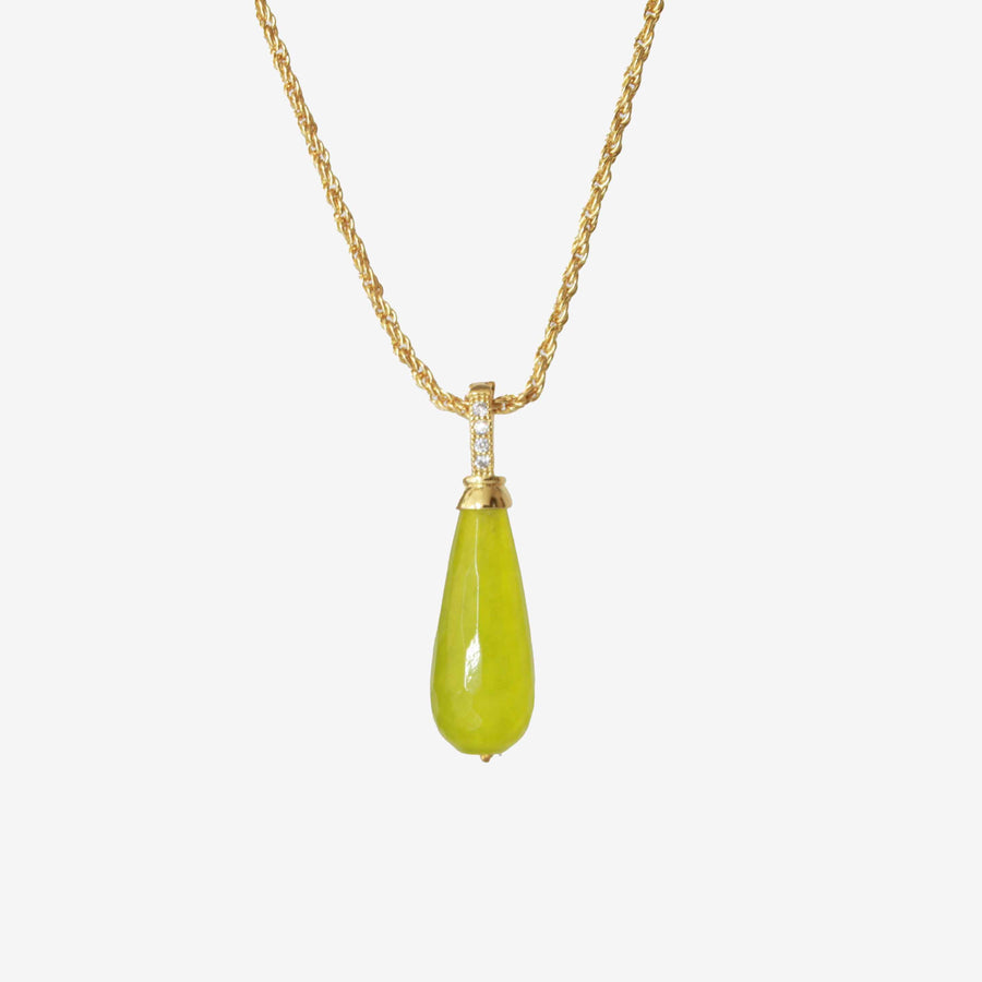 Yellow Drop Pendant Necklace