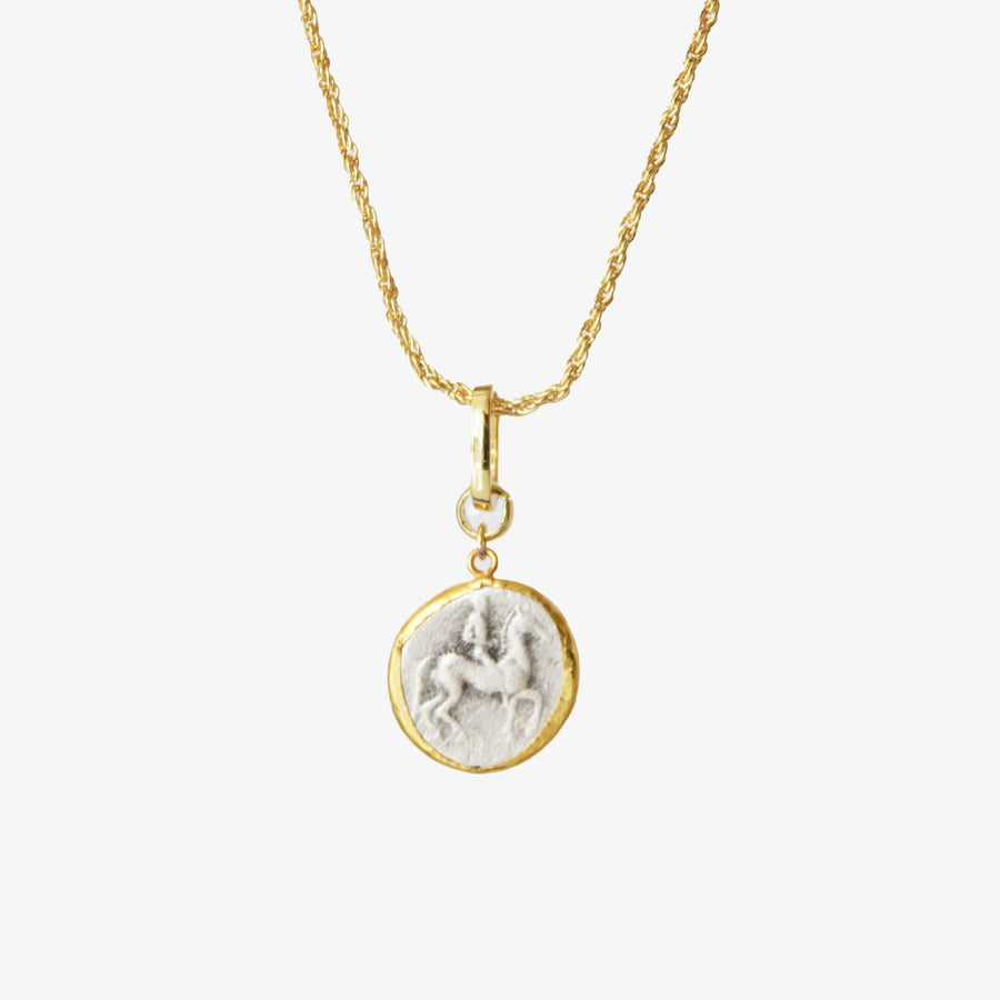 horse pendant necklace | roman coin pendant