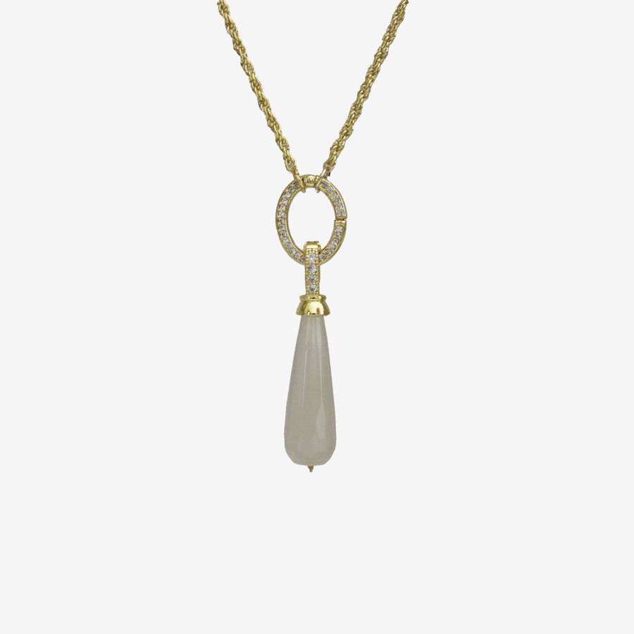 White Teardrop Pendant Necklace