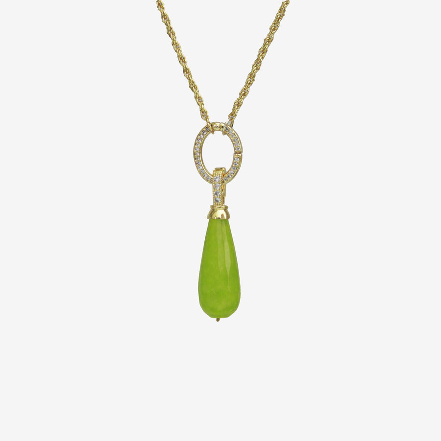 olive oil drop pendant necklace