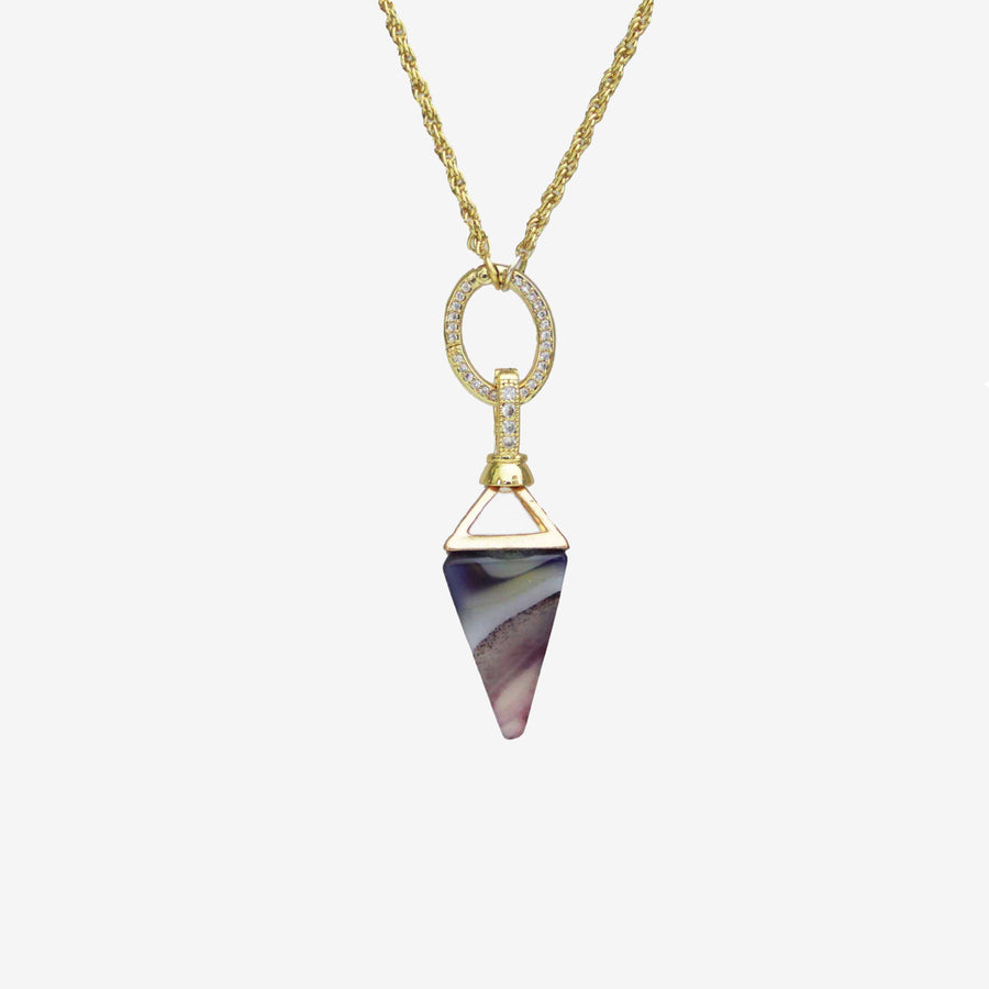 Kunzite Pendant Necklace | Triangle Cut Necklace