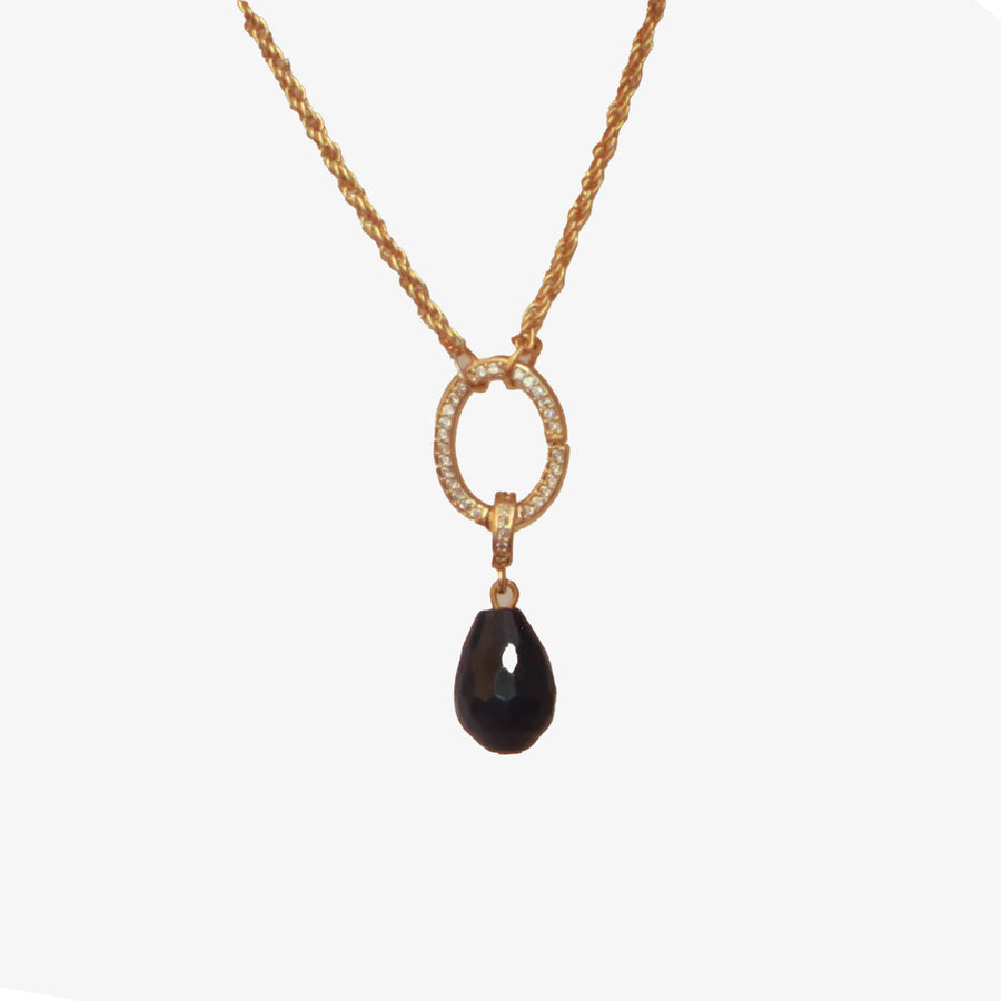 Agate Pendant Necklace - Rope Chain Necklace with an Agate Drop Pendant