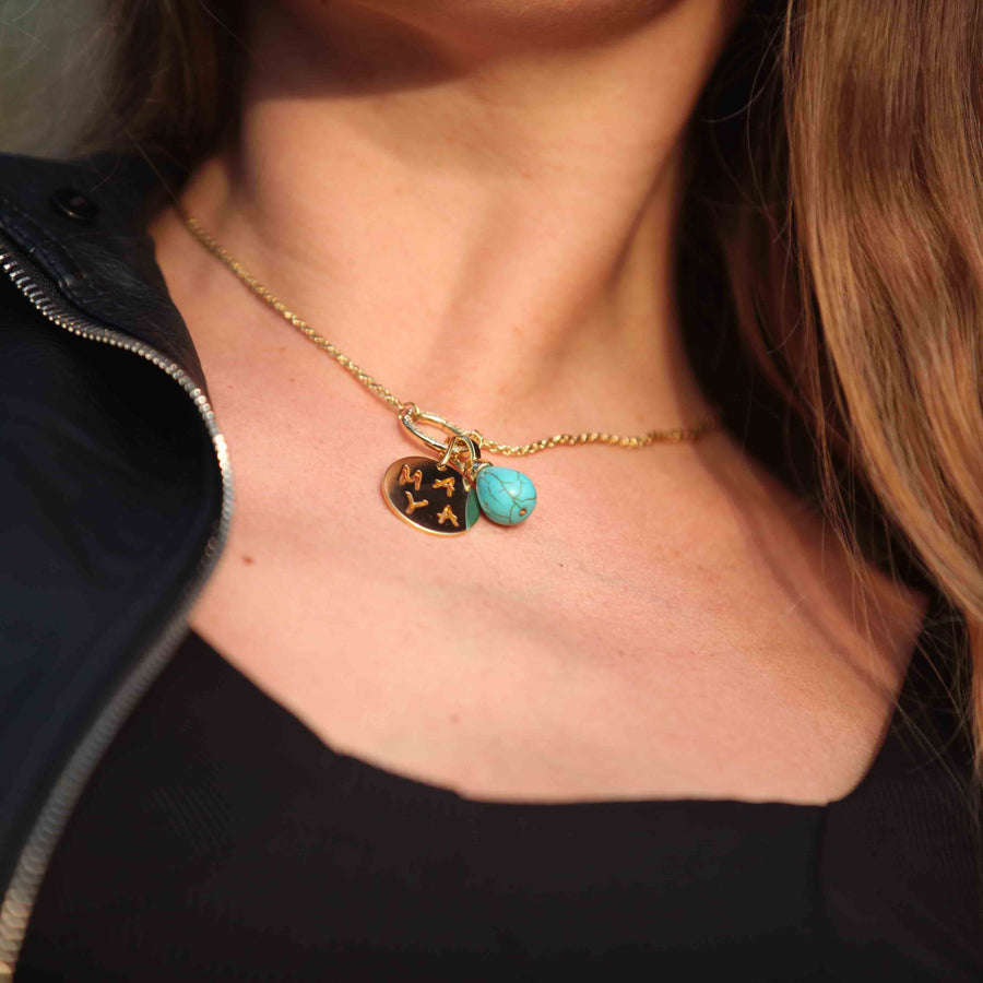 Customized Name & Turquoise Pendant Necklace