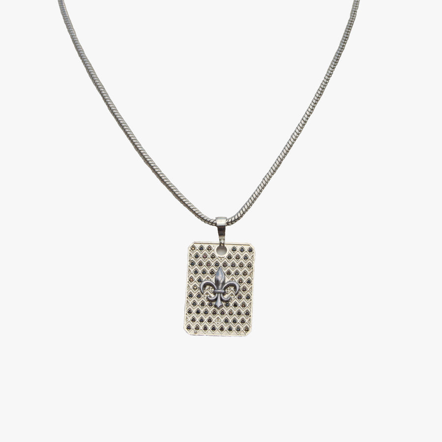Silver Fleur de Lis Necklace | Fleur-de-Lis Pendant Necklace | French Royalty Pendant | NeoCityGarden
