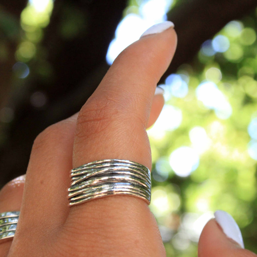 Boho Silver Ring - A 925 Sterling Silver Wire Ring