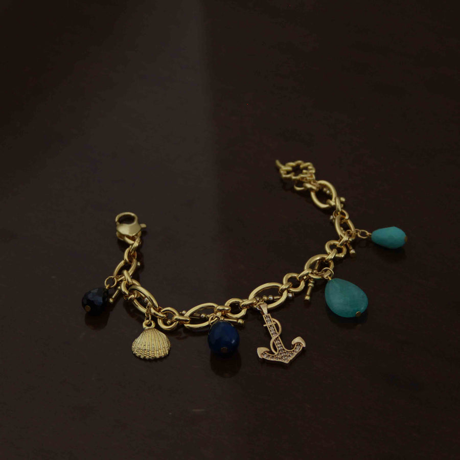 Ocean Love Charms Bracelet - Oval Link Chain