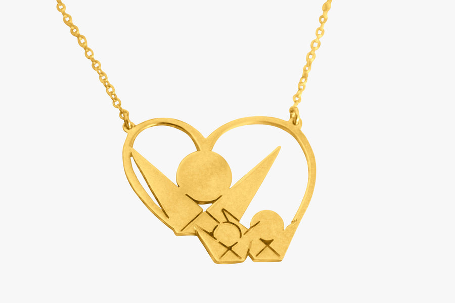 Mom Heart Necklace Gold | Mother Children Necklace Gold | Mother Heart Necklace | Custom Name Pendant | 24K Gold Jewelry | 24K Gold Pendant | 24K Gold necklace | 18K Gold Jewelry | 18K Gold pendant | 18K Gold necklace | NeoCityGarden