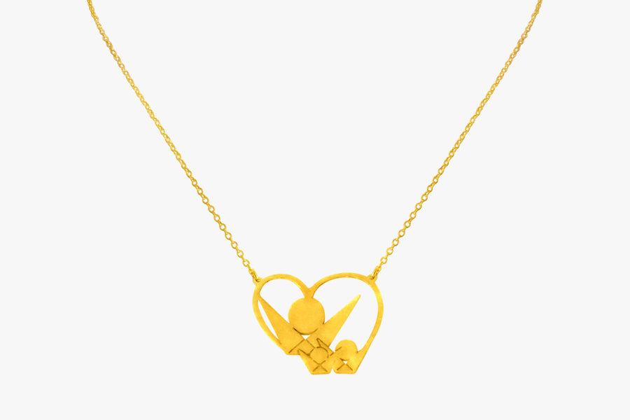 Mother Children Necklace | Mother Children Necklace Gold | Mother Heart Necklace | Custom Name Pendant | 24K Gold Jewelry | 24K Gold Pendant | 24K Gold necklace | 18K Gold Jewelry | 18K Gold pendant | 18K Gold necklace | NeoCityGarden