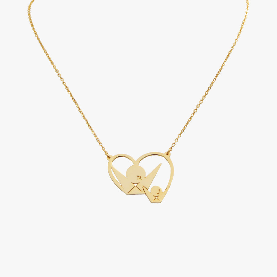 Mother Heart Necklace | Mother Children Necklace Gold | Mother Heart Necklace | Custom Name Pendant | 24K Gold Jewelry | 24K Gold Pendant | 24K Gold necklace | 18K Gold Jewelry | 18K Gold pendant | 18K Gold necklace | NeoCityGarden